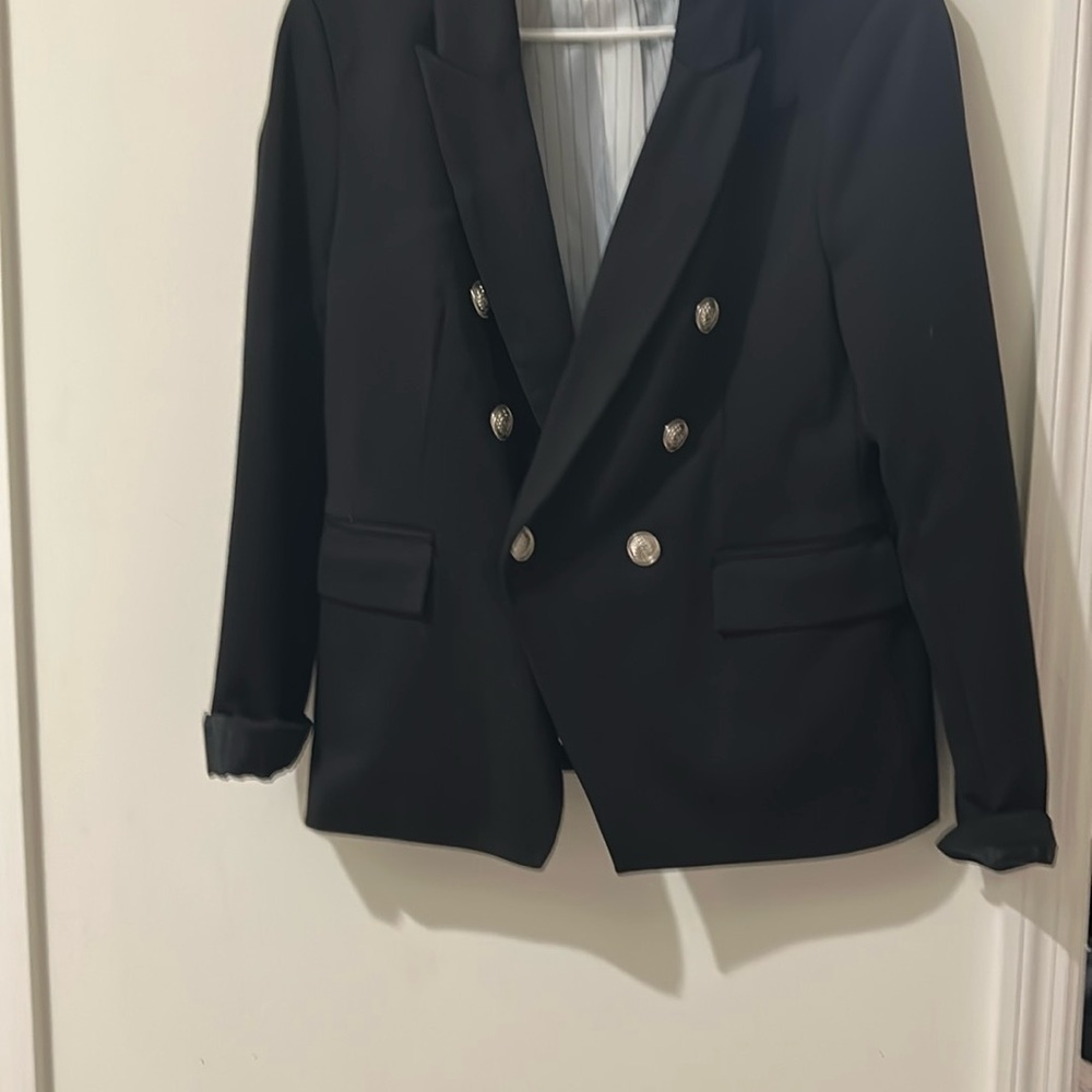 Classic Black Double-Breasted Blazer
